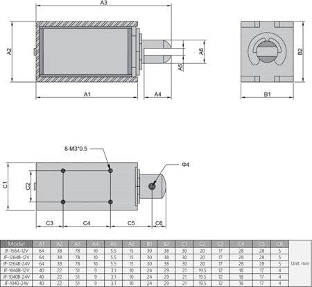 JF-1040 DC12V 25N 10mm Frame Type Electromagnet Lock - 5