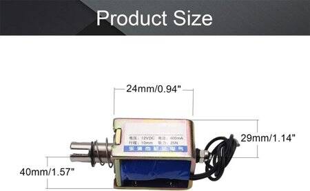 JF-1040B DC12V 25N 10mm Push-Pull Permeable Electromagnet Lock - 2