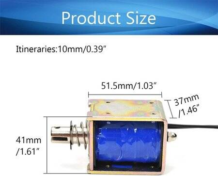 JF-1250B DC36V 60N 10mm Permeable Electromagnet Lock - 2