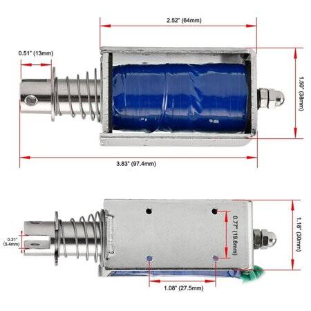 JF-1264B DC12V 55N 10mm Permeable Electromagnet Lock - 5