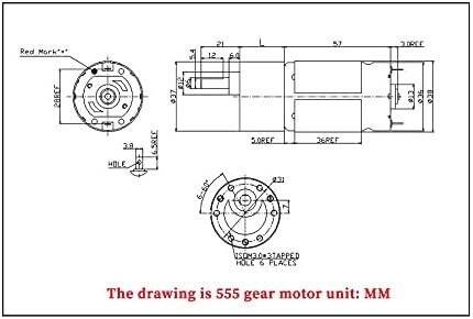 JGB37-555 DC12V 265RPM High Torque DC Low Speed Forward And Reverse Reduction Motor Without Encoder - 3