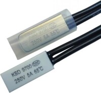 KSD9700/BK05-BB1D 5A 250V Metallic Shell Temperature Control Switch - 65C Normally Open - 3