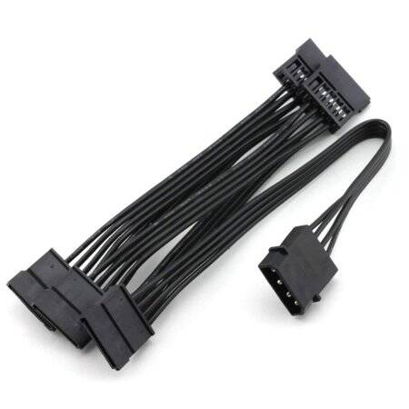 Large 4 Pin IDE 1 To 3 SATA Hard Disk Interface Power Cord - 2