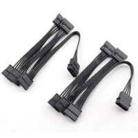 Large 4 Pin IDE 1 To 4 SATA Hard Disk Interface Power Cord - 1