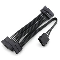 Large 4 Pin IDE 1 To 6 SATA Hard Disk Interface Power Cord - 2