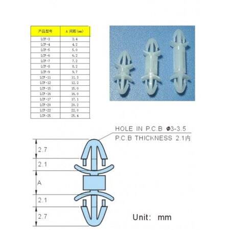 LCF-4 M3 Aircraft Type Isolation Column PCB Nylon Isolation Column White 4-0mm - 2