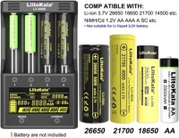 LiitoKala Lii-300 18650 Battery Charger 18650 26650 14500 10440 17500 1.2V AA AAA Capacity Test Usb 5V Output Large LCD Display Full Set EU Plug - 3