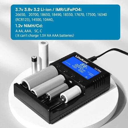 LiitoKala Lii-500 Multifunction Charger 18650 26650 16340 14500 10440 18500 Usb 5V Output Large LCD Display Full Set US Plug - 2