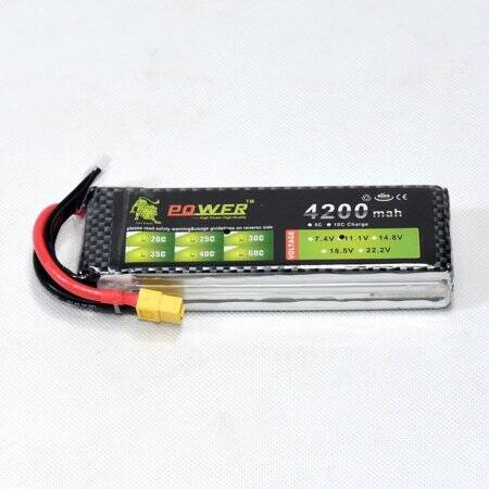 Lion 4200MAH 3S 11.1V 35C High Power High Quality Model Airplane LIPO Battery JST Female - 2