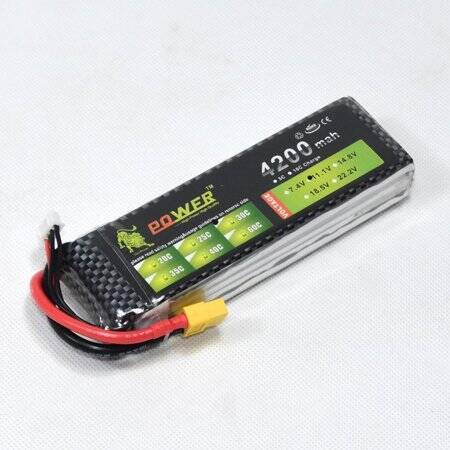 Lion 4200MAH 3S 11.1V 35C High Power High Quality Model Airplane LIPO Battery JST Female - 3