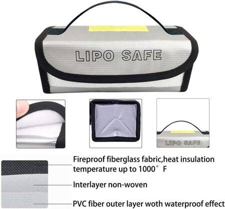 Lithium Battery Explosion-Proof Bag/Protection Bag Size: 185x75x60mm - 4