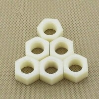 M10 White Hexagonal Nylon Nut - 1