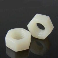 M10 White Hexagonal Nylon Nut - 5