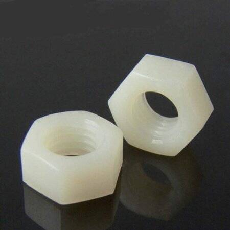 M10 White Hexagonal Nylon Nut - 5