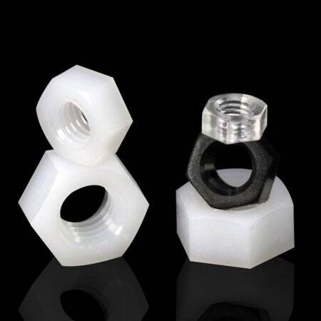 M12 White Hexagonal Nylon Nut - 4