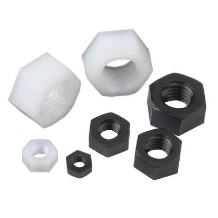 M16 White Hexagonal Nylon Nut - 1