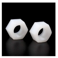 M16 White Hexagonal Nylon Nut - 3