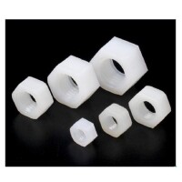 M16 White Hexagonal Nylon Nut - 4