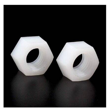 M2-5 White Hexagonal Nylon Nut - 3