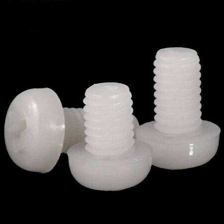 M2-5x10 White Plastic Nylon Pan Head Phillips Screw - 3