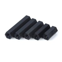 M2-5x12mm Black Nylon Double Pass Hexagonal Column Isolation Column - 4