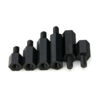 M2-5x15+6mm Black Hexagonal Nylon Column Single Head - 1