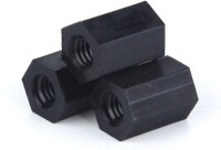 M2-5x15mm Black Nylon Double Pass Hexagonal Column Isolation Column - 3