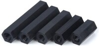 M2-5x15mm Black Nylon Double Pass Hexagonal Column Isolation Column - 5