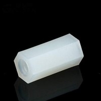 M2-5x20mm White Nylon Double Pass Hexagonal Column Isolation Column - 4