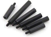 M2-5x25+6mm Black Hexagonal Nylon Column Single Head - 3