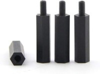 M2-5x25+6mm Black Hexagonal Nylon Column Single Head - 5