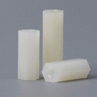 M2-5x30mm White Nylon Double Pass Hexagonal Column Isolation Column - 1