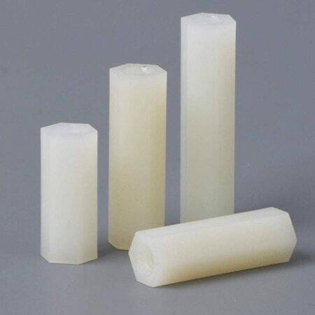 M2-5x30mm White Nylon Double Pass Hexagonal Column Isolation Column - 2