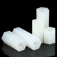 M2-5x6mm White Nylon Double Pass Hexagonal Column Isolation Column - 1