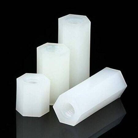 M2-5x6mm White Nylon Double Pass Hexagonal Column Isolation Column - 3