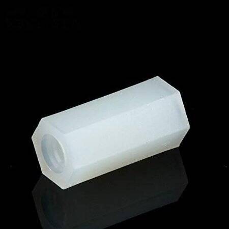 M2-5x8mm White Nylon Double Pass Hexagonal Column Isolation Column - 4