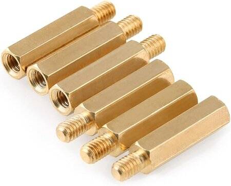 M2.5 15mm Female-Male Spacer (Standoff) Hexagon Copper Stud-M2.5 15mmFemale + 6mm Male - 2