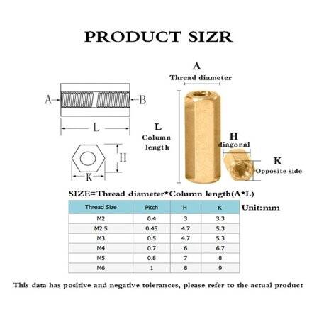 M2.5 19mm Female-Female Spacer (Standoff) Hexagon Copper Stud - 4