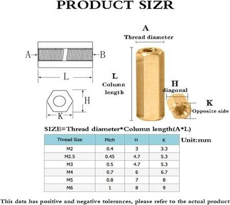 M2.5 35mm Female-Female Spacer (Standoff) Hexagon Copper Stud - 4