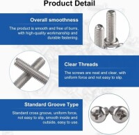 M2x12 304 Stainless Steel Cross Recessed Pan Head Screws Phillips Screws - 4