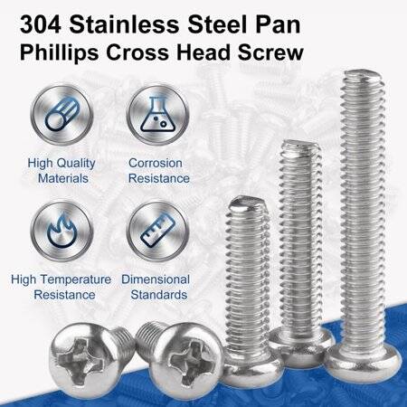 M2x28 304 Stainless Steel Cross Recessed Pan Head Screws Phillips Screws - 2