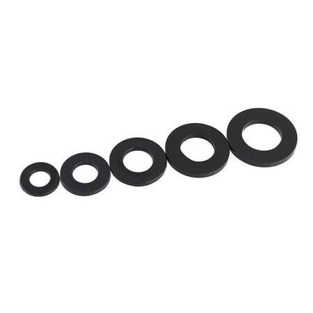 M2x5x1mm Black Nylon Flat Washer - 2