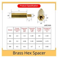 M3 100mm Female-Male Spacer (Standoff) Hexagon Copper Stud-M3 100mmFemale + 6mm Male - 3