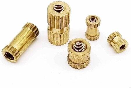 M3 10x5.3mm Brass KnurLed Injection Molding Nut OD=5.3mm - 2