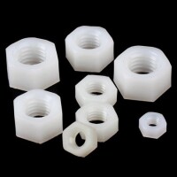 M3 White Hexagonal Nylon Nut - 4