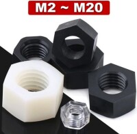 M3 White Hexagonal Nylon Nut - 5