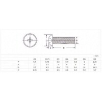 M3x10 White Plastic Nylon Pan Head Phillips Screw - 2