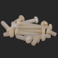 M3x10 White Plastic Nylon Pan Head Phillips Screw - 4