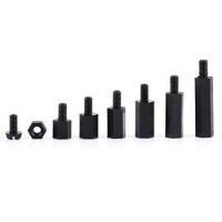 M3x10+6mm Black Hexagonal Nylon Column Single Head - 1