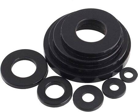 M3x10x1mm Black Nylon Flat Washer - 1